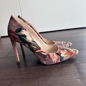 Nine West Velvet Patterned Heels